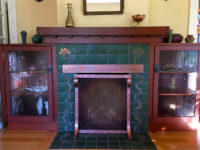 Mahogany Fireplace Mantle and Cabinetry