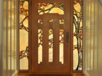 leaded glass door