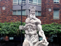 Sculpture of Neptune in limestone
