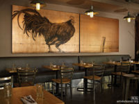 black rooster mural