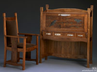 carved walnut desk